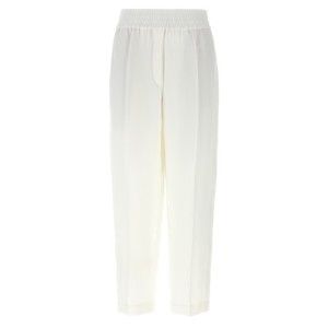 Brunello Cucinelli Straight-Leg Linen Trousers With Elastic Waistband - NWT